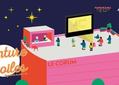 Rendez-vous pour une projection sur le toit du Corum à Montpellier !